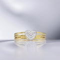 Bague "Gravé Dans Mon Cœur" Diamants 0,10/29 - Or Jaune 375/1000