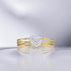 Bague "Gravé Dans Mon Cœur" Diamants 0,10/29 - Or Jaune 375/1000