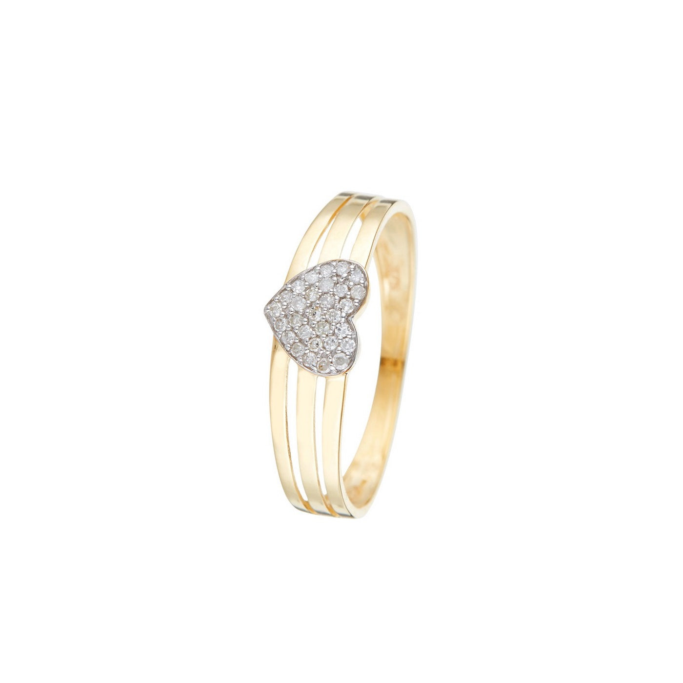 Bague "Gravé Dans Mon Cœur" Diamants 0,10/29 - Or Jaune 375/1000