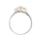 "Kawai" Ring D0.03/5 & Pearls - White Gold 375/1000