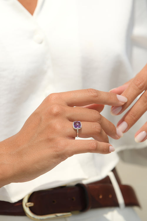 Bague "Pukhet" D0,11/32 & Améthyste 2,72/1