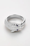 Ring "Ma Panthère" D0,921/158 & Blue Sapphire 0,034/2 - Gold Blanc 375/1000