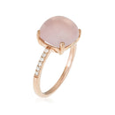 Bague "Rose Dragée" D0,11/12 & Quartz Rose 4,8/1 - Or Rose 375/1000