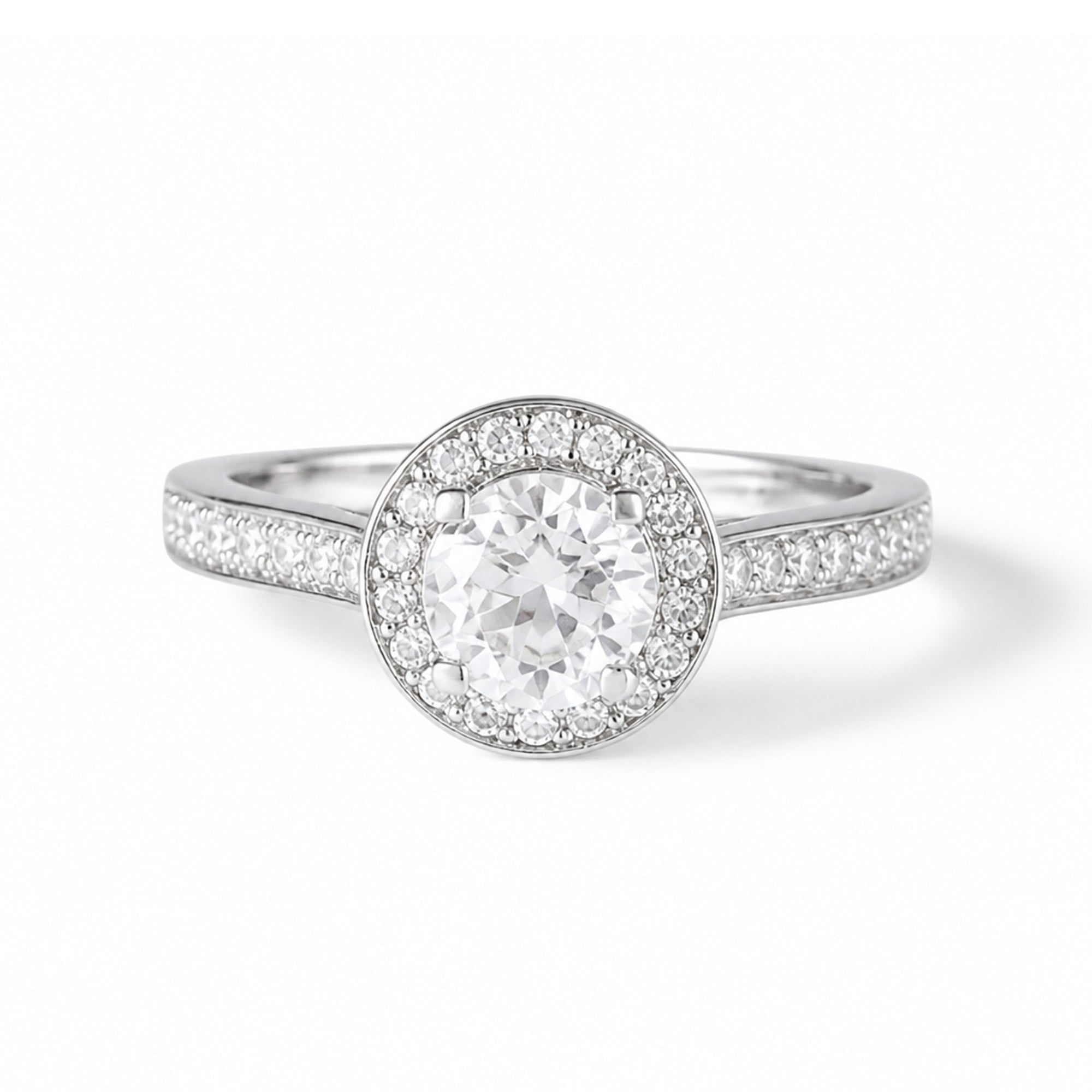 Bague "Isis" D0,34/36 & Topaze Blanche 0,90/1