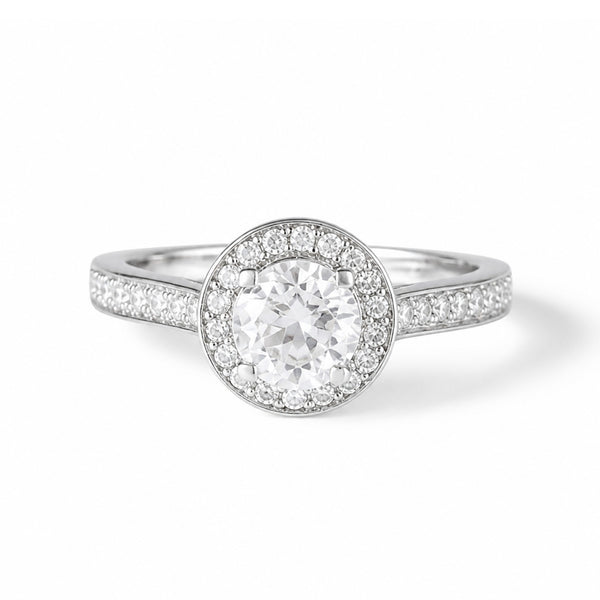 Bague "Isis" D0,34/36 & Topaze Blanche 0,90/1