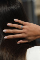 Bague "Isis" Diamants 0,34/36 & Topaze Blanche 0,90/1 - Or Blanc 375/1000