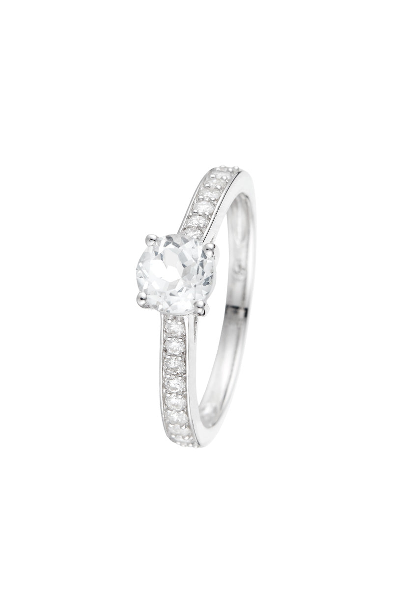 Bague "Héra" D0,31/18 & Topaze Blanche 0,90/1
