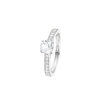 "Hera" Ring, D0,31/18 & White Topaz 0,90/1 - 375/1000 White Gold