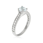 "Hera" Ring, D0,31/18 & White Topaz 0,90/1 - 375/1000 White Gold