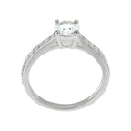 "Hera" Ring, D0,31/18 & White Topaz 0,90/1 - 375/1000 White Gold