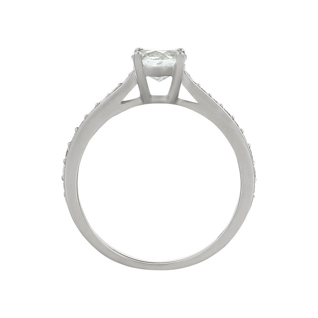 "Hera" Ring, D0,31/18 & White Topaz 0,90/1 - 375/1000 White Gold