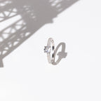 "Hera" Ring, D0,31/18 & White Topaz 0,90/1 - 375/1000 White Gold