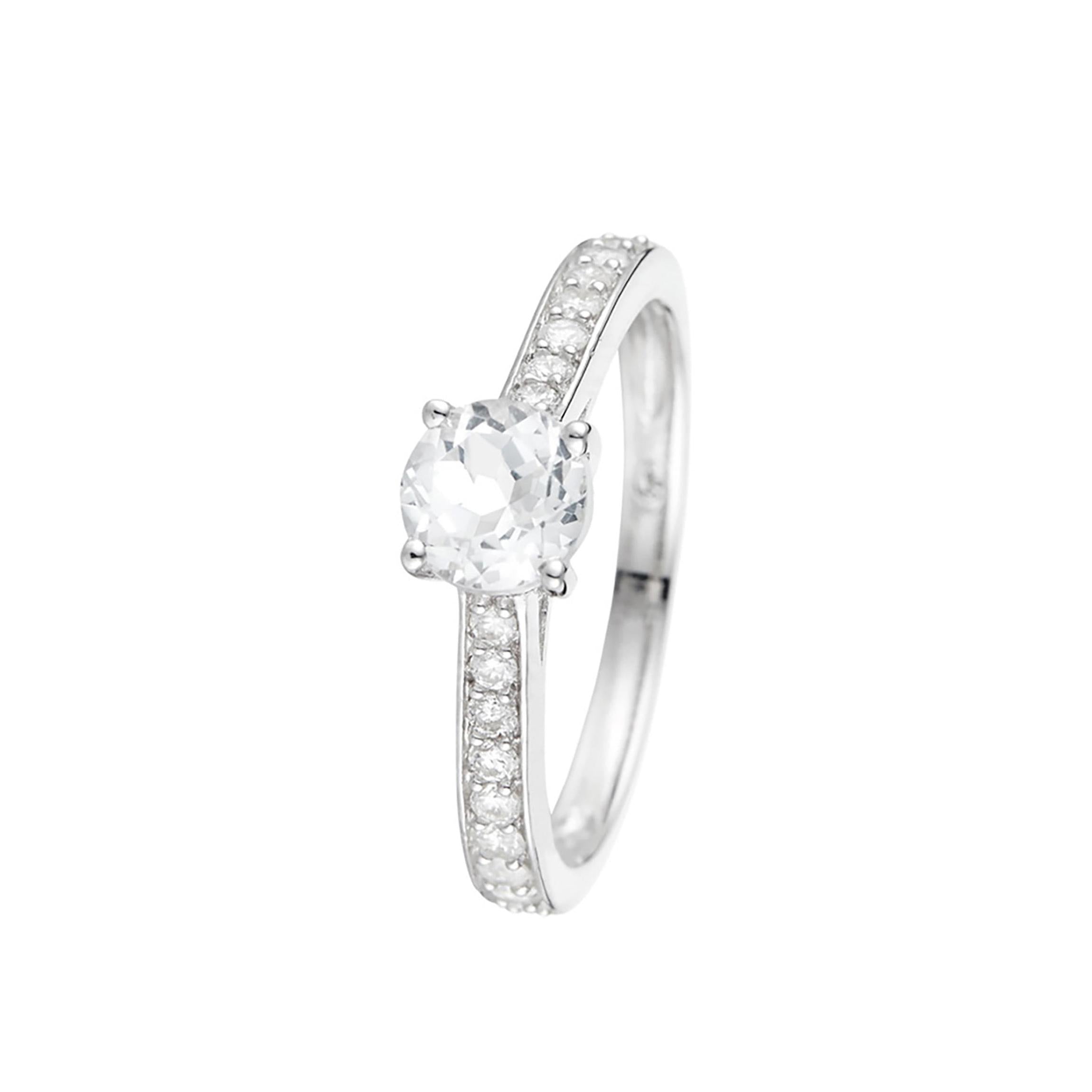 Bague "Héra" D0,31/18 & Topaze Blanche 0,90/1