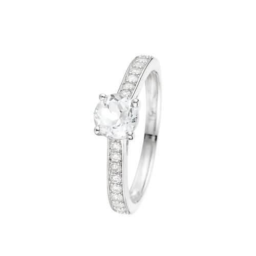 Bague "Héra" D0,31/18 & Topaze Blanche 0,90/1