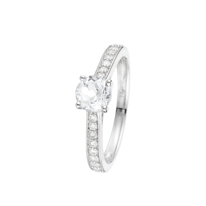 “Hera” Ring D0.31/18 & White Topaz 0.90/1