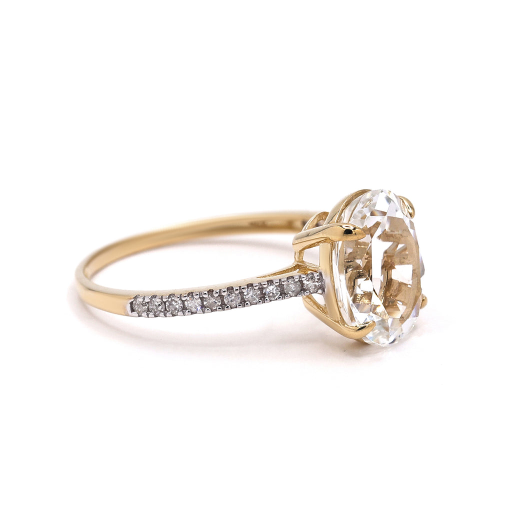 Bague "Héra" D0,313/18 & Topaze Blanche 0,90/1