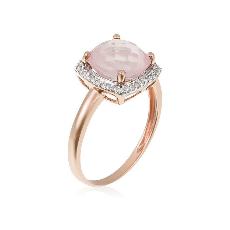 Bague "Quartissime" D0,12/36 & Quartz Rose 2,7/1 - Or Rose 375/1000