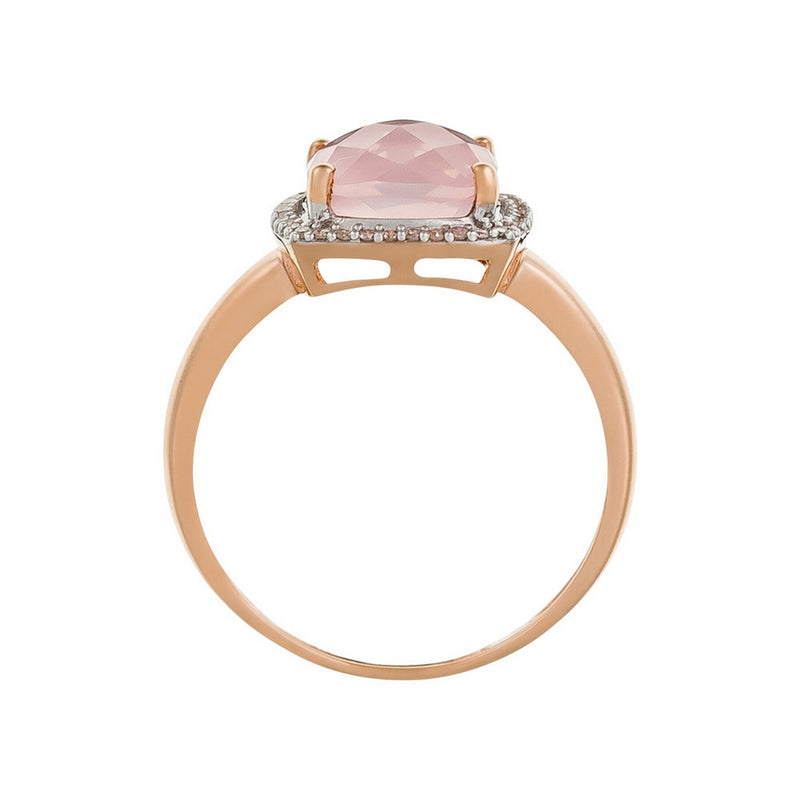 Bague "Quartissime" D0,12/36 & Quartz Rose 2,7/1 - Or Rose 375/1000