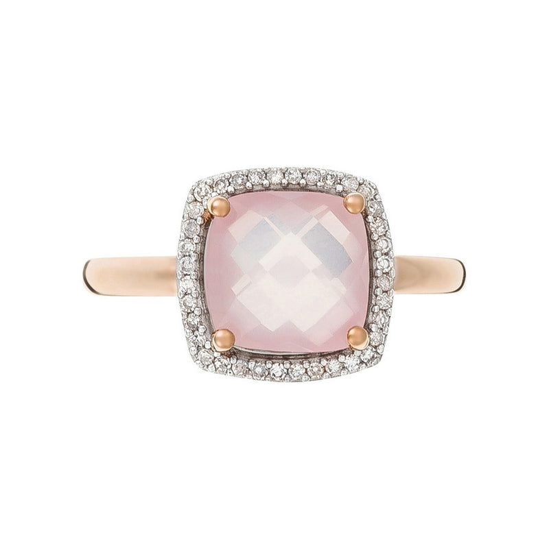 Bague "Quartissime" D0,12/36 & Quartz Rose 2,7/1 - Or Rose 375/1000