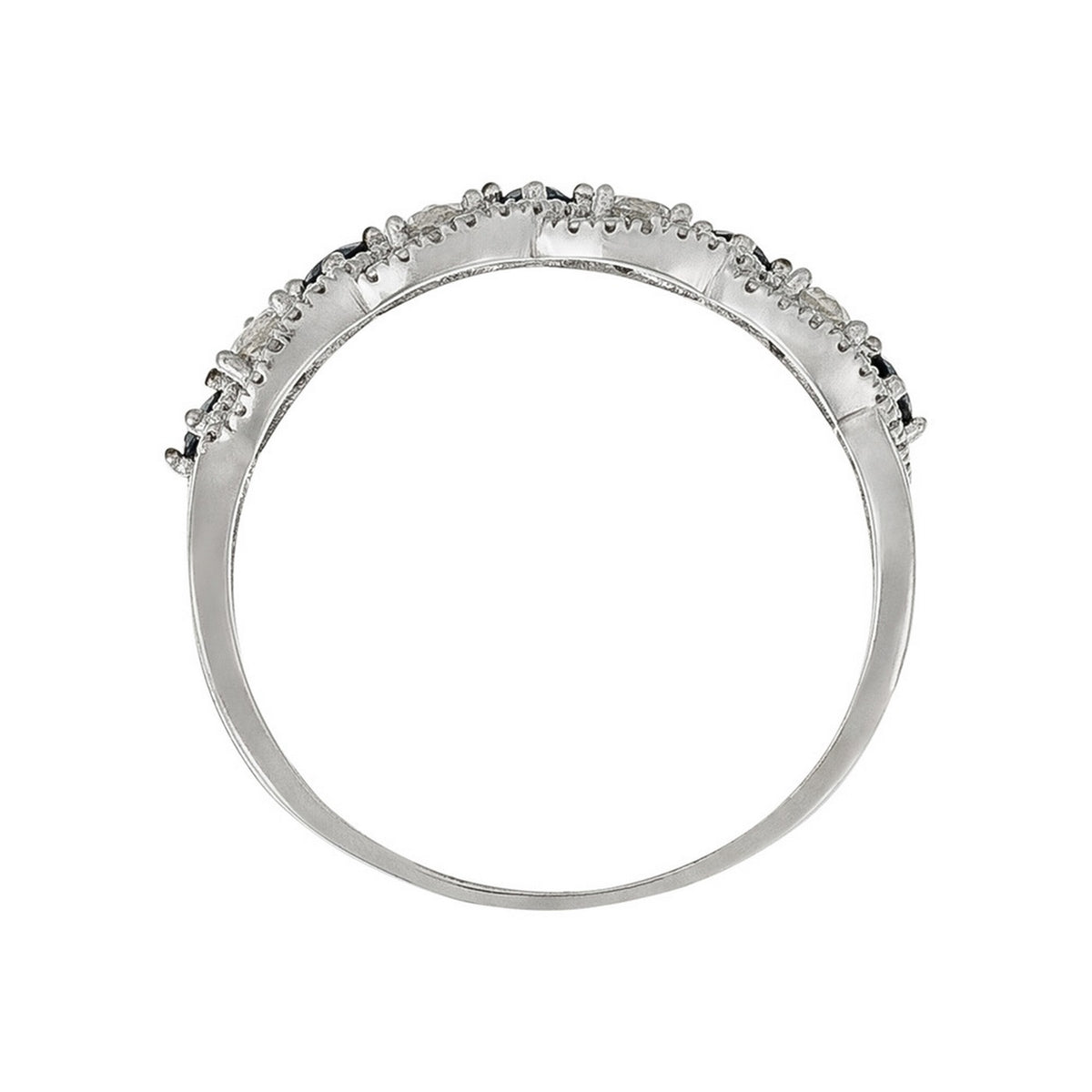 "Astéria" Ring D0.05/16, Sapphire 0.37/5 & Blue Topaz 0.49/8 - White Gold 375/1000