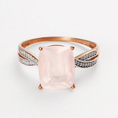 Anillo "Pink Power" D0.11/32 y Cuarzo rosa 4.49/1 - Oro rosa 375/1000