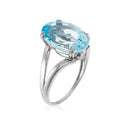 Bague "Pattaya" D0,05/2 & Topaze Bleue 6,4/1 - Or Blanc 375/1000