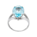 Bague "Pattaya" D0,05/2 & Topaze Bleue 6,4/1 - Or Blanc 375/1000