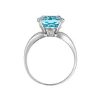 "Pattaya" Ring, D0,05/2 & Blue Topaz 6,4/1 - 375/1000 White Gold