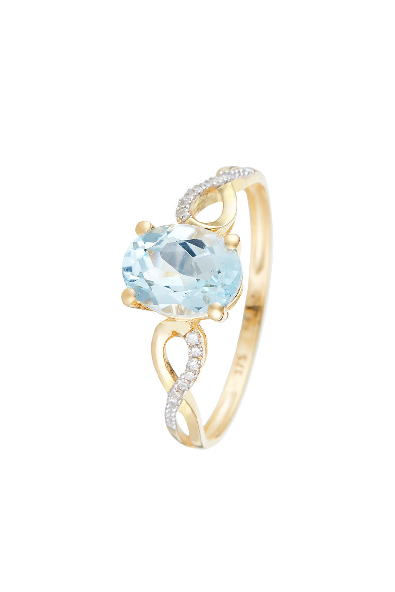 Bague "Tobago" D0,04/14 & Topaze Bleue 1,70/1