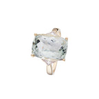 Bague "Green Hill" D0,03/2 & Quartz Vert 6,63/1 - Or Jaune 375/1000