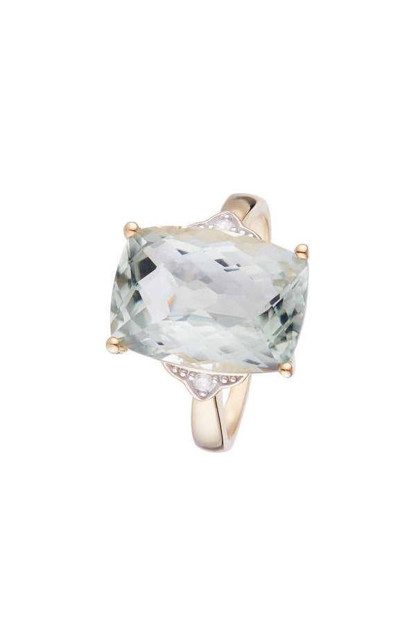 “Green Hill” ring D0.03/2 & Green Quartz 6.63/1
