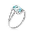 Bague "Auckland" Diamants 0,03/6 & Topaze 1,7/1 - Or Blanc 375/1000