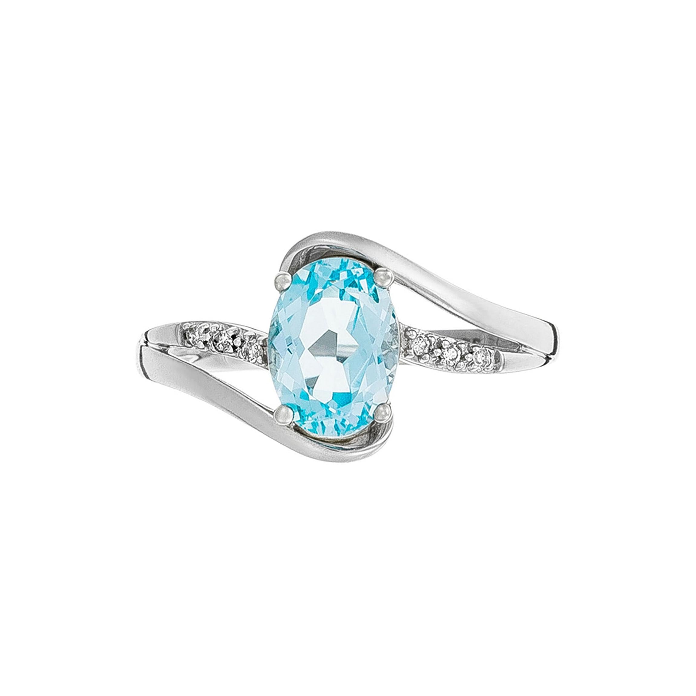 Bague "Auckland" Diamants 0,03/6 & Topaze 1,7/1