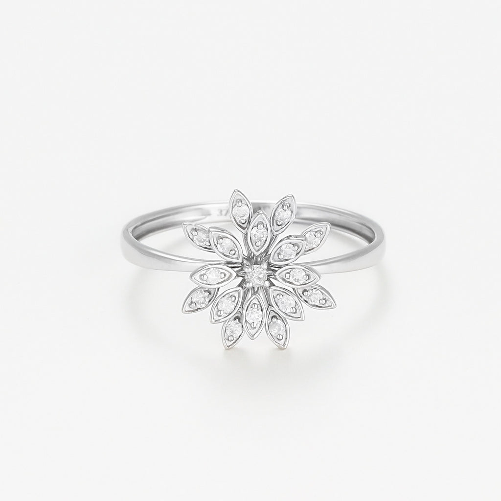 Anillo "Ramo" D0.11/17 - Oro blanco 375/1000