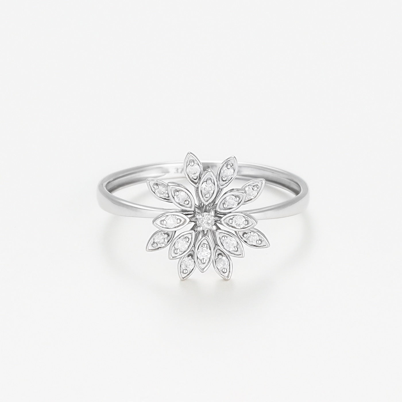 Anillo "Ramo" D0.11/17 - Oro blanco 375/1000