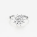 Bague "Bouquet" D0,11/17 - Or Blanc 375/1000