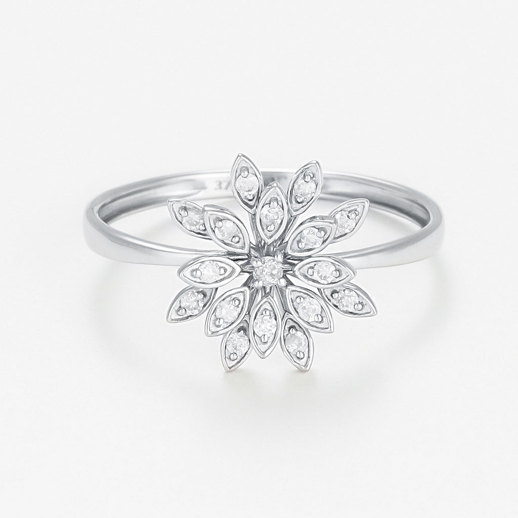 Anillo "Ramo" D0.11/17 - Oro blanco 375/1000