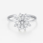 Anillo "Ramo" D0.11/17 - Oro blanco 375/1000