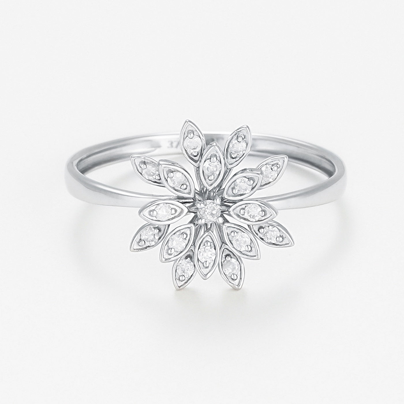 Anillo "Ramo" D0.11/17 - Oro blanco 375/1000