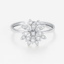 Bague "Bouquet" D0,11/17 - Or Blanc 375/1000