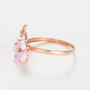 Bague "Floraisons"Ceramique Rose, Dia0,041/8 - Or Rose 375/1000