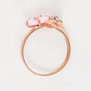 Bague "Floraisons"Ceramique Rose, Dia0,041/8 - Or Rose 375/1000