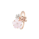 Bague "Floraisons"Ceramique Rose, Dia0,041/8 - Or Rose 375/1000