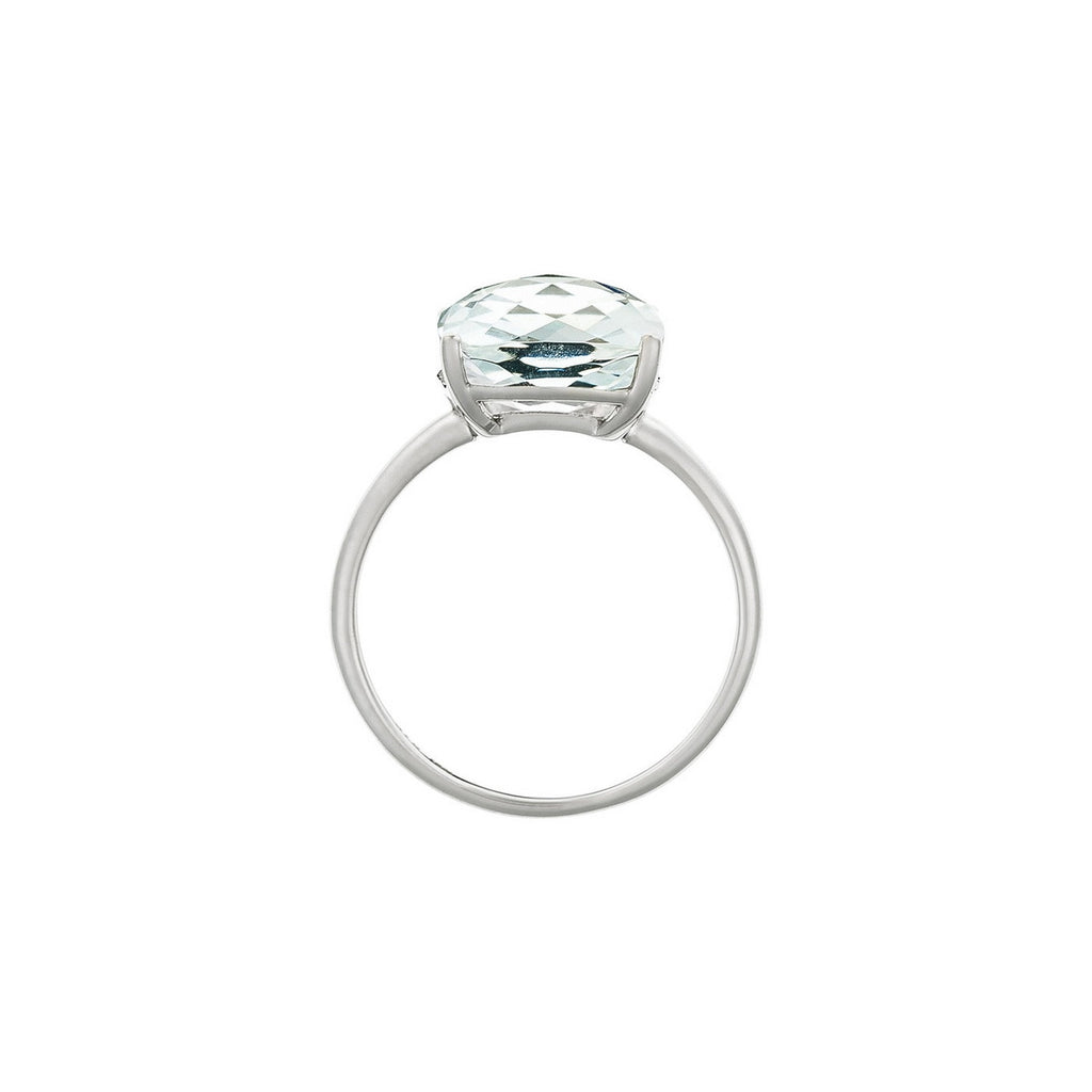 Bague "Amathia" Topaze Blanche 5,5/1 - Or Blanc 375/1000