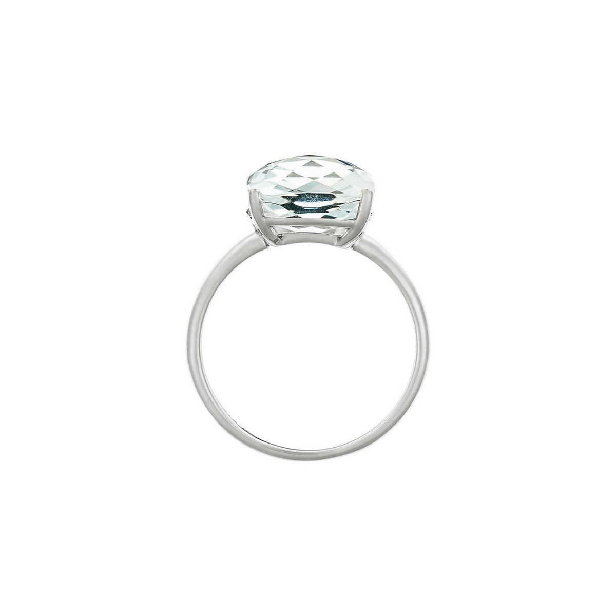 Bague "Amathia" Topaze Blanche 5,5/1 - Or Blanc 375/1000