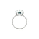 Bague "Amathia" Topaze Blanche 5,5/1 - Or Blanc 375/1000