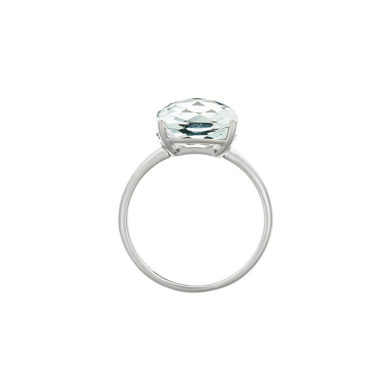 Bague "Amathia" Topaze Blanche 5,5/1 - Or Blanc 375/1000