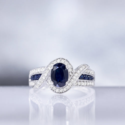 Bague "Romblon" D 0,275/50  & Sa1,354/9 - Or Blanc 375/1000