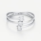 "The Three of Us" Ring D0,03/3 - 375/1000 White Gold