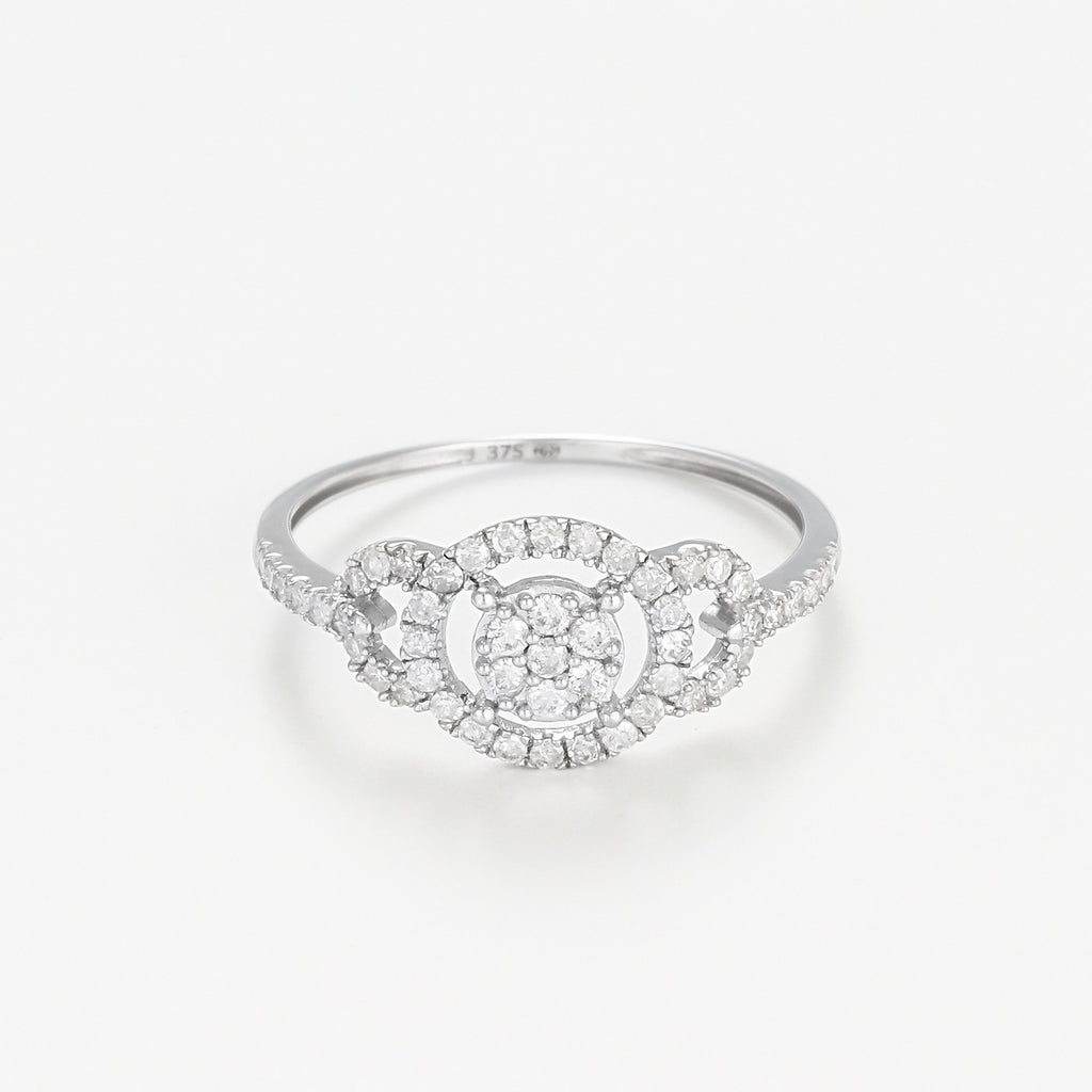 Anillo de Diamantes "Infinito" 0.31/51 - Oro Blanco 375/1000